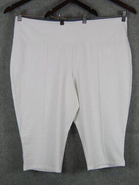 Women With Control Tummy Control Pedal Pushers 2X White